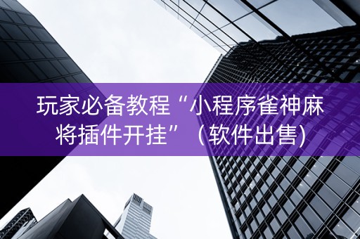 玩家必备教程“小程序雀神麻将插件开挂”（软件出售)