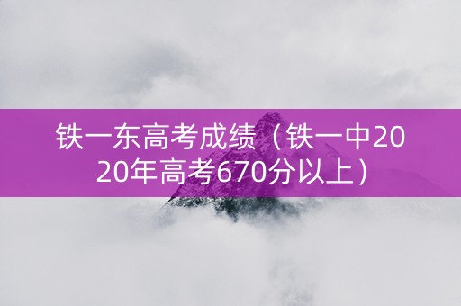 铁一东高考成绩（铁一中2020年高考670分以上）