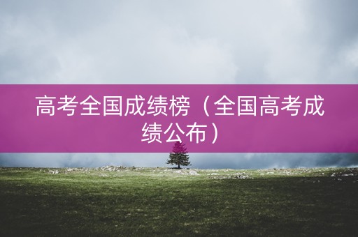 高考全国成绩榜（全国高考成绩公布）