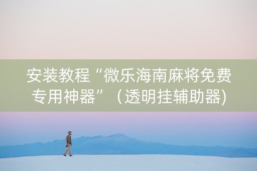 安装教程“微乐海南麻将免费专用神器”（透明挂辅助器)