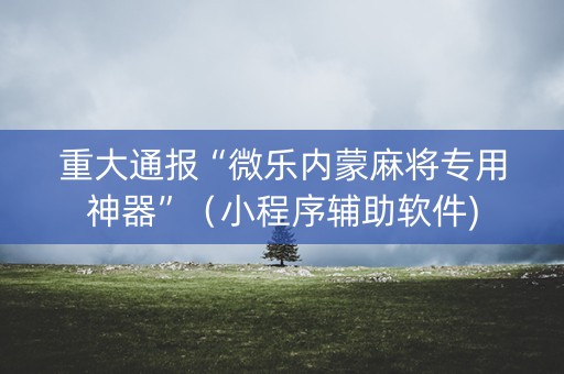 重大通报“微乐内蒙麻将专用神器”（小程序辅助软件)