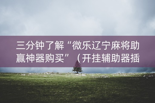 三分钟了解“微乐辽宁麻将助赢神器购买”（开挂辅助器插件)