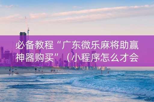 必备教程“广东微乐麻将助赢神器购买”（小程序怎么才会赢)