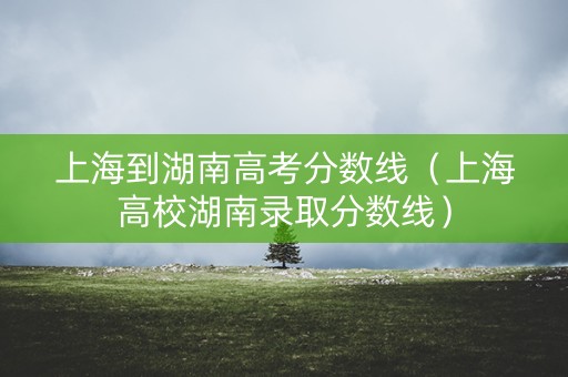 上海到湖南高考分数线（上海高校湖南录取分数线）