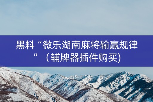黑料“微乐湖南麻将输赢规律”（辅牌器插件购买)