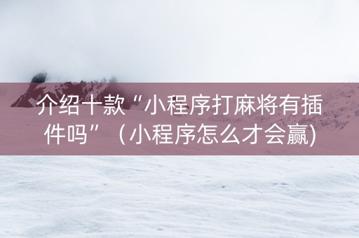 介绍十款“小程序打麻将有插件吗”（小程序怎么才会赢)