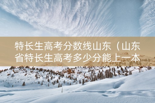 特长生高考分数线山东（山东省特长生高考多少分能上一本）