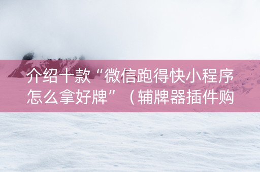 介绍十款“微信跑得快小程序怎么拿好牌”（辅牌器插件购买)