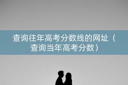 查询往年高考分数线的网址（查询当年高考分数）