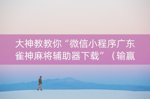 大神教教你“微信小程序广东雀神麻将辅助器下载”（输赢规律)