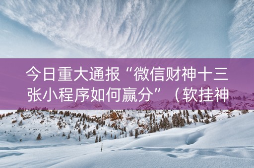 今日重大通报“微信财神十三张小程序如何赢分”（软挂神器)