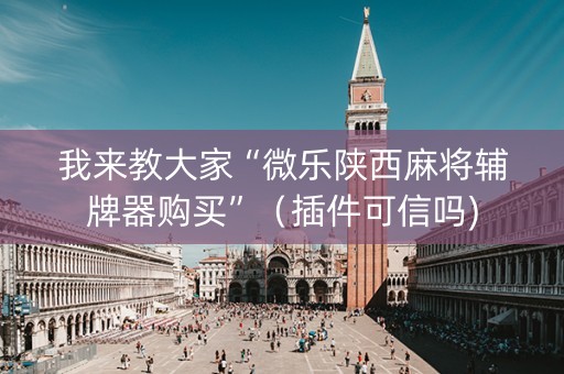 我来教大家“微乐陕西麻将辅牌器购买”（插件可信吗)