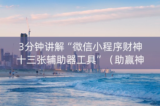 3分钟讲解“微信小程序财神十三张辅助器工具”（助赢神器)