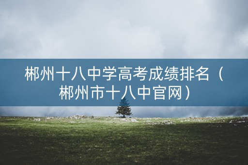 郴州十八中学高考成绩排名（郴州市十八中官网）