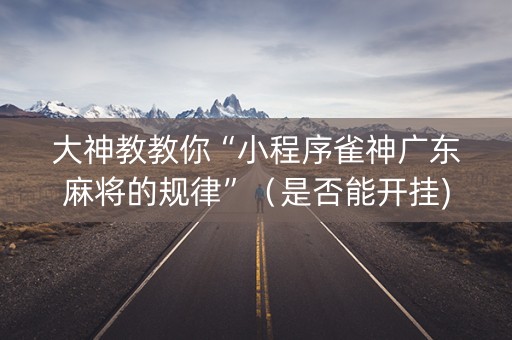 大神教教你“小程序雀神广东麻将的规律”（是否能开挂)