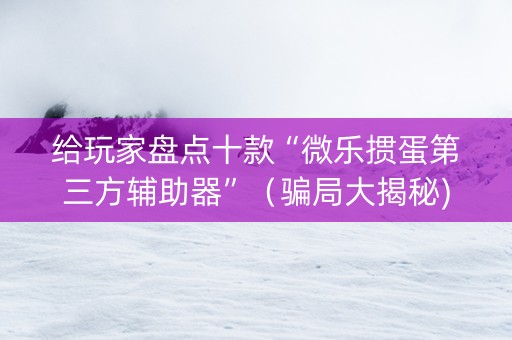 给玩家盘点十款“微乐掼蛋第三方辅助器”（骗局大揭秘)