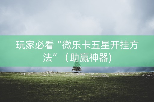 玩家必看“微乐卡五星开挂方法”（助赢神器)