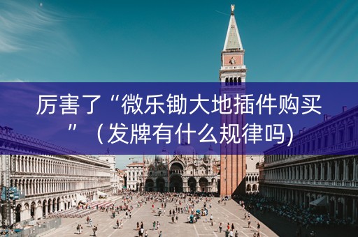 厉害了“微乐锄大地插件购买”（发牌有什么规律吗)