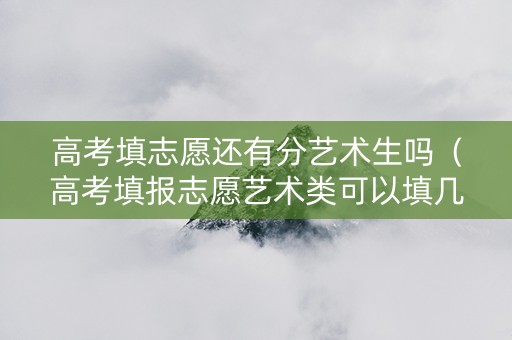 高考填志愿还有分艺术生吗（高考填报志愿艺术类可以填几个专业）