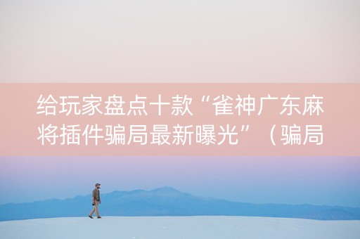 给玩家盘点十款“雀神广东麻将插件骗局最新曝光”（骗局大揭秘)