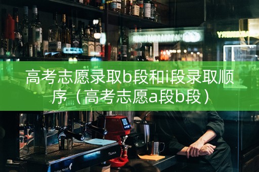 高考志愿录取b段和i段录取顺序（高考志愿a段b段）