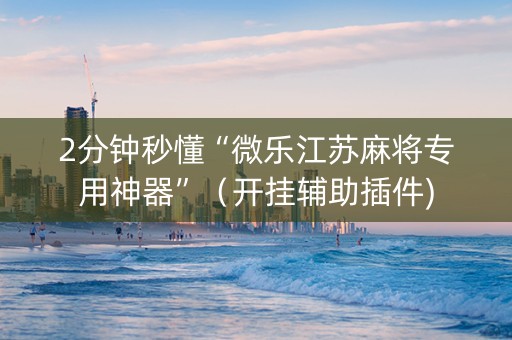 2分钟秒懂“微乐江苏麻将专用神器”（开挂辅助插件)