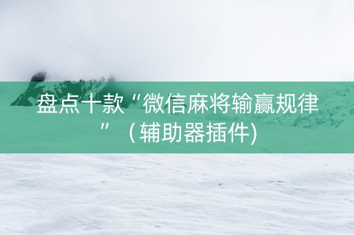 盘点十款“微信麻将输赢规律”（辅助器插件)