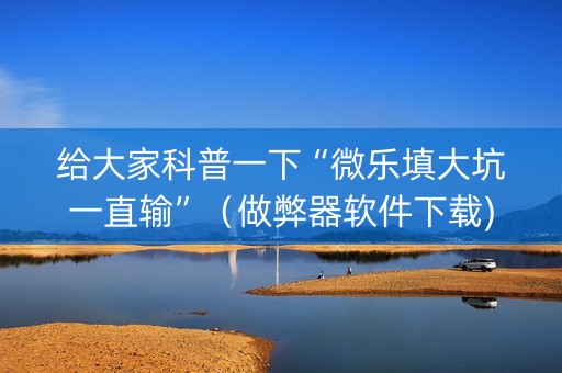 给大家科普一下“微乐填大坑一直输”（做弊器软件下载)