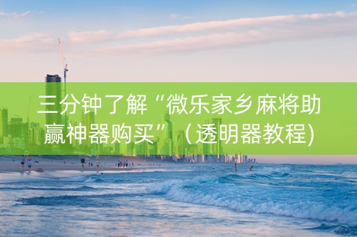 三分钟了解“微乐家乡麻将助赢神器购买”（透明器教程)