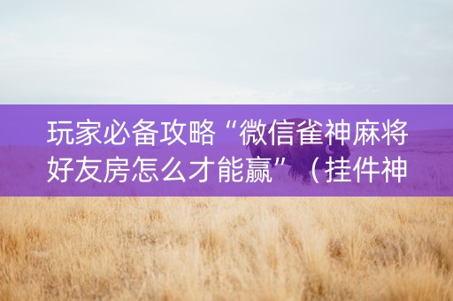 玩家必备攻略“微信雀神麻将好友房怎么才能赢”（挂件神器)