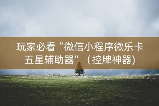 玩家必看“微信小程序微乐卡五星辅助器”（控牌神器)