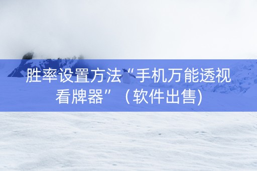 胜率设置方法“手机万能透视看牌器”（软件出售)
