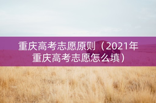 重庆高考志愿原则（2021年重庆高考志愿怎么填）