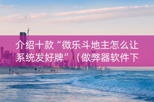 介绍十款“微乐斗地主怎么让系统发好牌”（做弊器软件下载)
