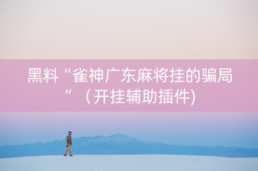 黑料“雀神广东麻将挂的骗局”（开挂辅助插件)