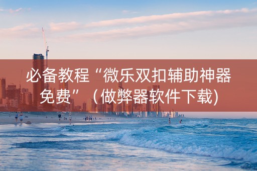必备教程“微乐双扣辅助神器免费”（做弊器软件下载)