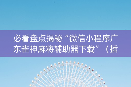 必看盘点揭秘“微信小程序广东雀神麻将辅助器下载”（插件可信吗)