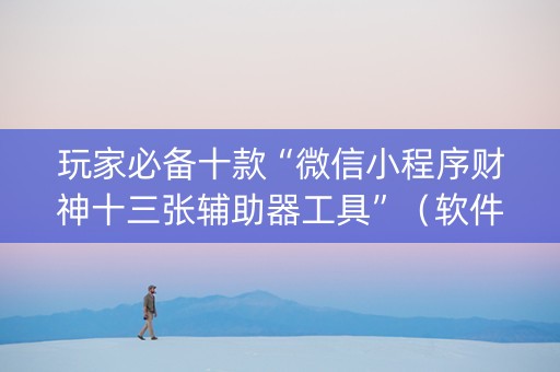 玩家必备十款“微信小程序财神十三张辅助器工具”（软件出售)