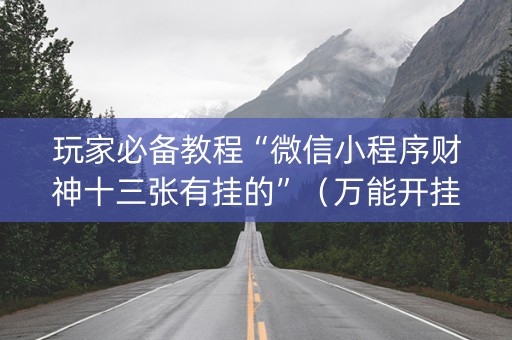 玩家必备教程“微信小程序财神十三张有挂的”（万能开挂神器)