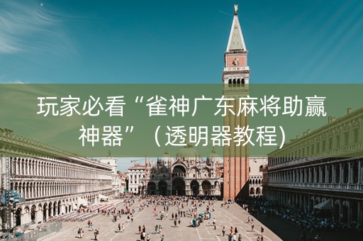 玩家必看“雀神广东麻将助赢神器”（透明器教程)