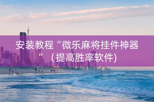 安装教程“微乐麻将挂件神器”（提高胜率软件)