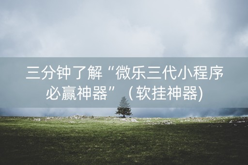三分钟了解“微乐三代小程序必赢神器”（软挂神器)