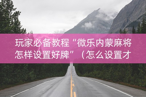 玩家必备教程“微乐内蒙麻将怎样设置好牌”（怎么设置才能赢)