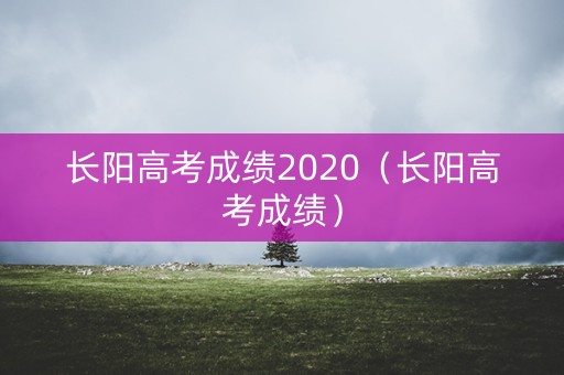 长阳高考成绩2020（长阳高考成绩）