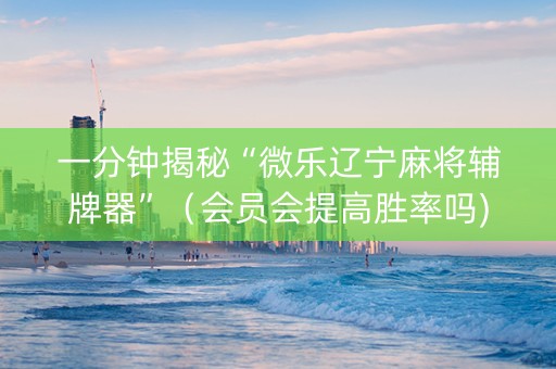 一分钟揭秘“微乐辽宁麻将辅牌器”（会员会提高胜率吗)