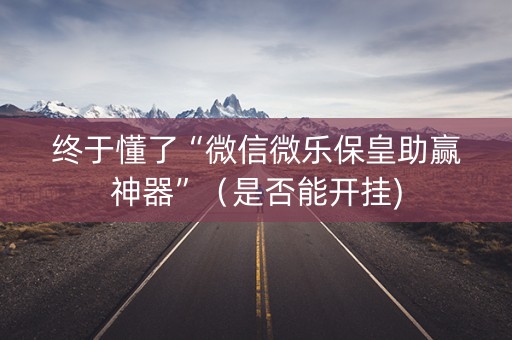 终于懂了“微信微乐保皇助赢神器”（是否能开挂)