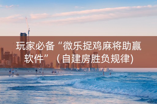 玩家必备“微乐捉鸡麻将助赢软件”（自建房胜负规律)