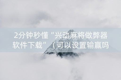 2分钟秒懂“兴动麻将做弊器软件下载”（可以设置输赢吗)