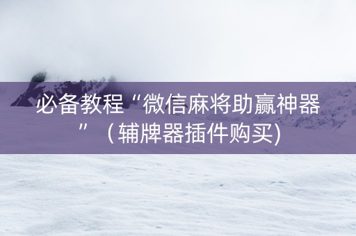 必备教程“微信麻将助赢神器”（辅牌器插件购买)