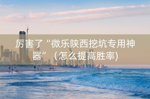 厉害了“微乐陕西挖坑专用神器”（怎么提高胜率)